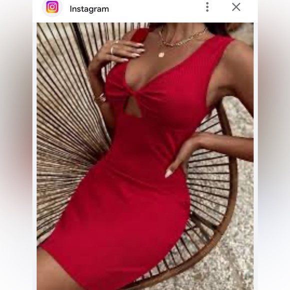 REDUCED!! The fashion poet “The label” red cut out cocktail mini dress Size M - Picture 11 of 14